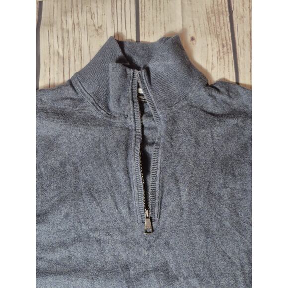 Banana Republic Pima Cotton & Cashmere 1/4 Zip Sweater, Gray, Men’s Size Medium - Picture 5 of 9